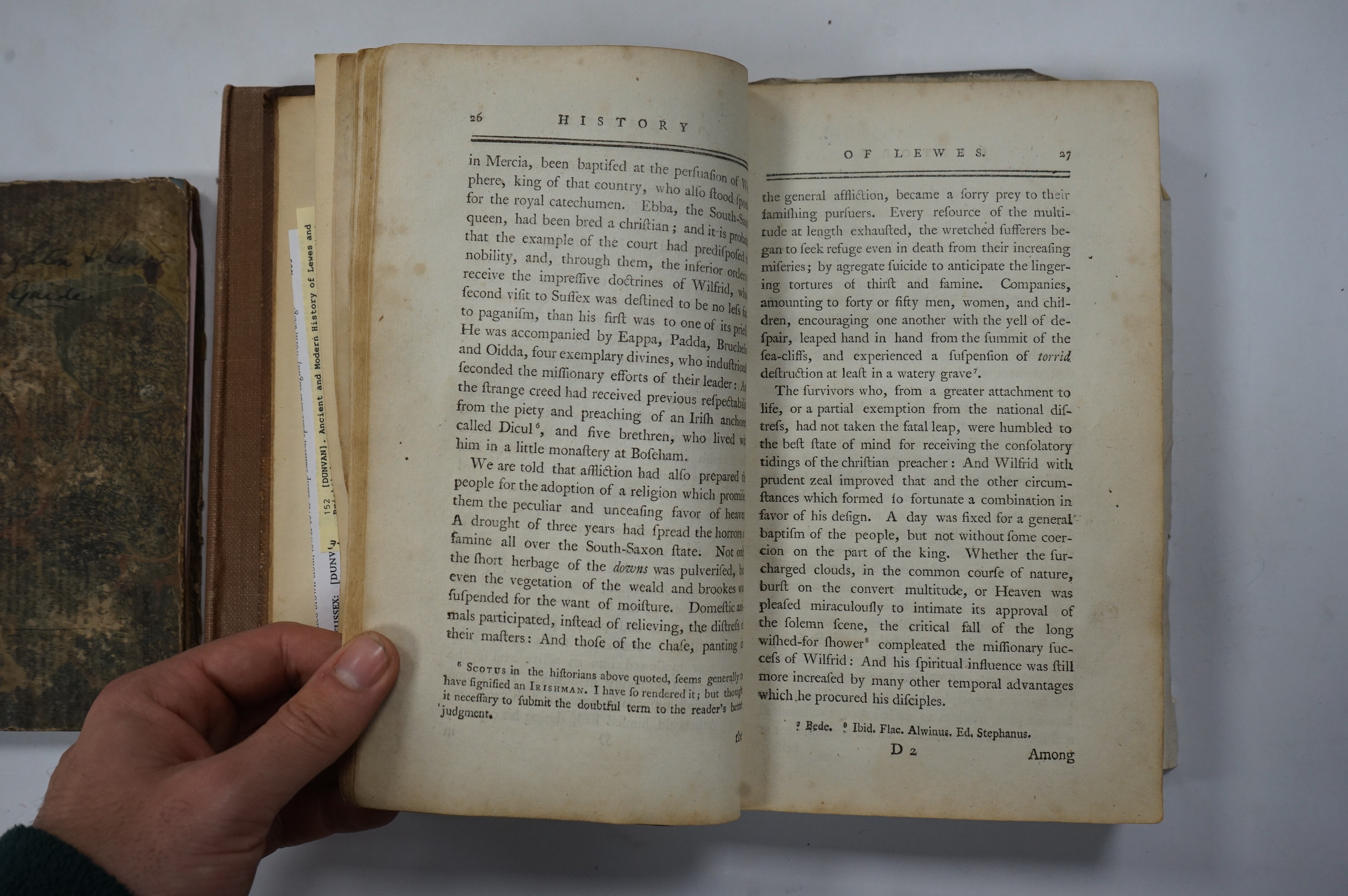 Dunvan, Paul - Ancient and Modern History of Lewes and Brighthelmston, W.Lee, Lewes, 1795, 1st edition, 8vo, contemporary diced sheep; Button, J.V. - The Brighton and Lewes Guide, 1805; Shoberl - Description of the Count